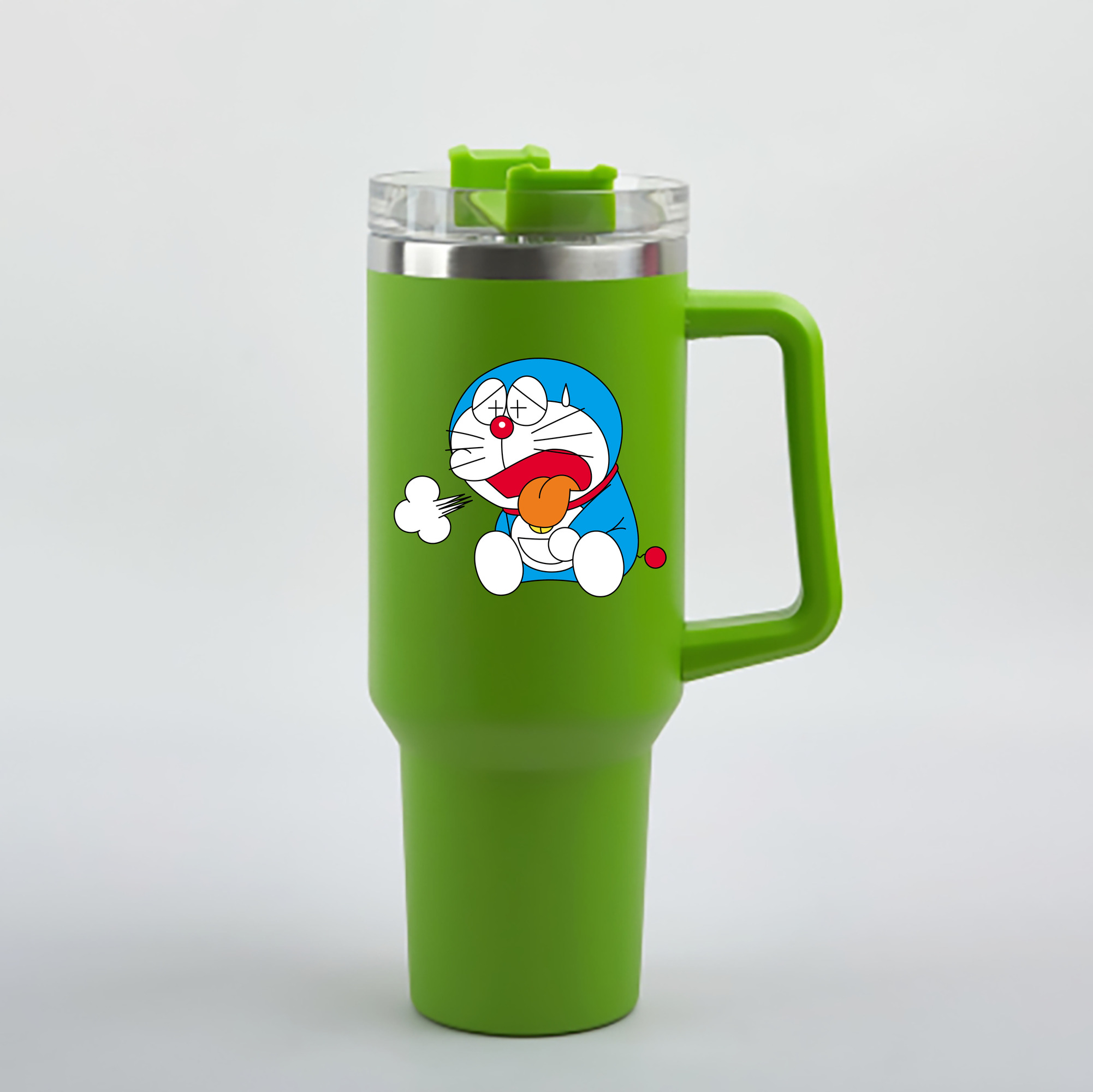 （画像用） ドラえもん Doraemon 1200mL車用タンブラー - クリスタルステッカー（プラスチックストロー付き）